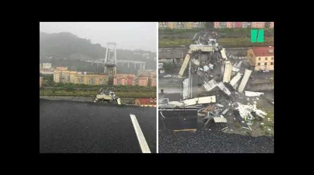 Les images spectaculaires après l'effondrement du pont Morandi à Gênes