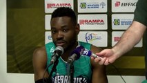 Yannick Bokolo et Laurent Villa après la victoire de Pau à Fos
