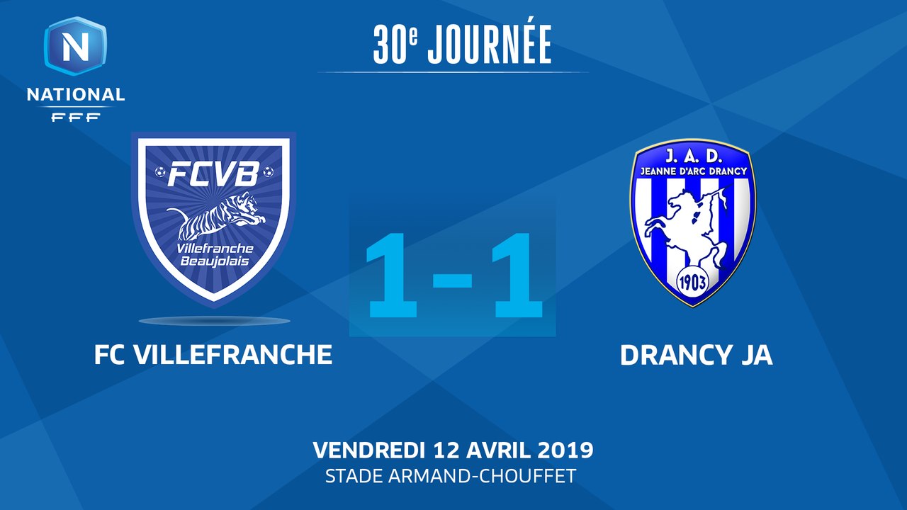 J30 : FC Villefranche B. - JA Drancy (1-1), le résumé