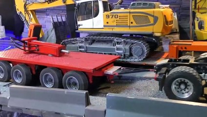 جميلة مقياس R. C Liebherr حفار 970! R. C موقع البناء! مذهلة RC العمل!