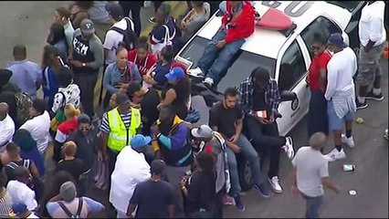 Thousands turn out in LA for Nipsey Hussle's funeral route