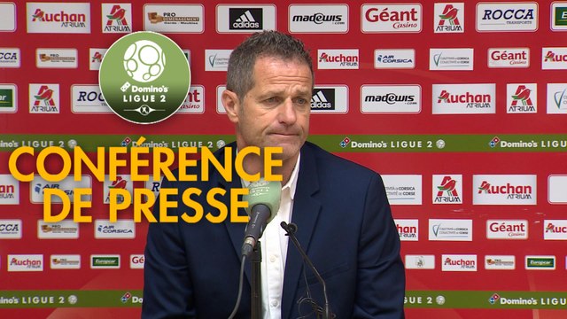 Conférence de presse AC Ajaccio - Grenoble Foot 38 (1-2) : Olivier PANTALONI (ACA) - Philippe HINSCHBERGER (GF38) - 2018/2019
