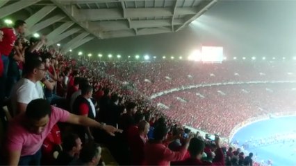 فرحة الجمهور بالهدف الأول للنادي الأهلي
