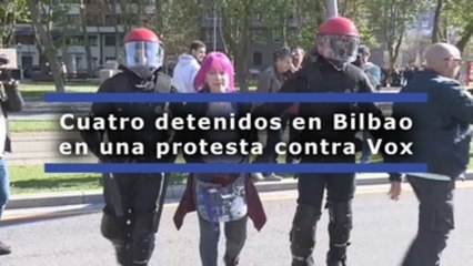 Cuatro detenidos en una protesta contra un mitin de Vox en Bilbao