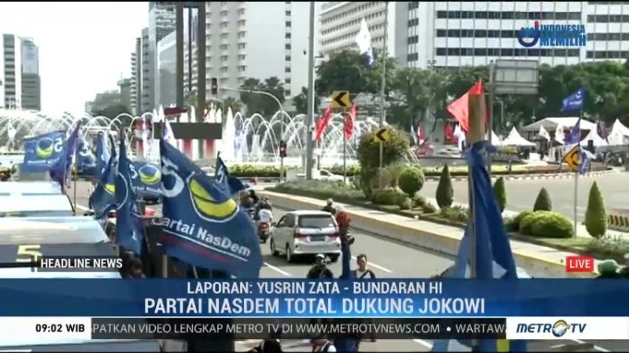 Kawasan Bundaran HI Mulai Dipadati Kader Partai NasDem