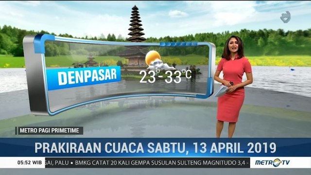 Prakiraan Cuaca: Sabtu, 13 April 2019