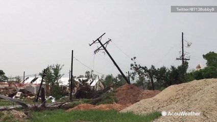 Severe damage in the aftermath of a possible tornado