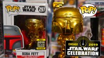 Star Wars Celebration 2019 Boba Fett Chrome Funko Pop Galactic Exclusive Detailed Look #StarWars