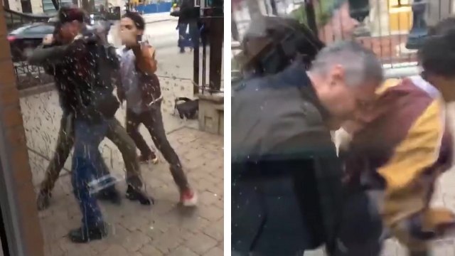 L'agent de sécurité d'un McDonald's se fait agresser par deux hommes et réplique en sortant son arme