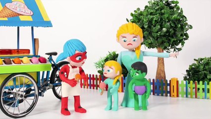 BABY HULK BATHS THE LITTLE DOG  Spiderman, Hulk & Frozen Elsa Play Doh Cartoons For Kids