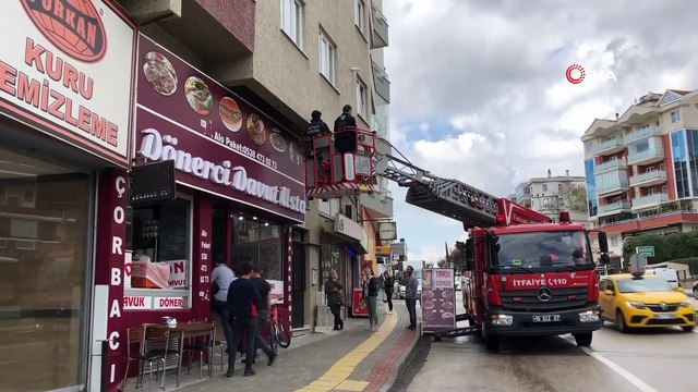 Yuvasından düşen yavru kuşu itfaiye ekipleri kurtardı