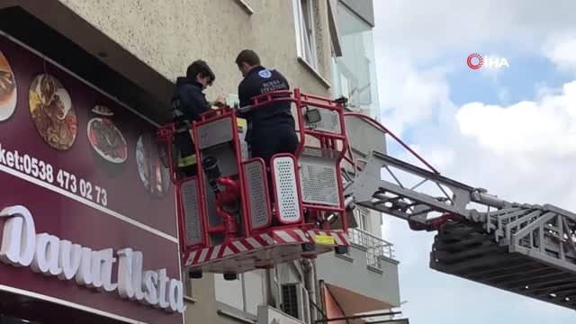 Yuvasından Düşen Yavru Kuşu İtfaiye Ekipleri Kurtardı