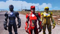 SPIDERMAN VS POWER RANGERS - RED, BLUE, YELLOW, PINK, BLACK RANGERS VS SPIDERMAN