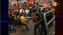 Disturbios en la que aparentemente era una marcha pacifica de los correistas en Quito