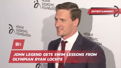 John Legend Gets Swim Lessons From Famous Olympian