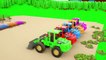 Les camions de pelles qui nourrir des vaches, apprendre les animaux de la ferme avec des véhicules