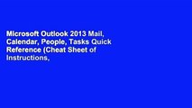 Microsoft Outlook 2013 Mail, Calendar, People, Tasks Quick Reference (Cheat Sheet of Instructions,