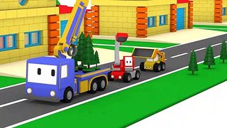 Planting Trees !  - Tiny Trucks for Kids with Street Vehicles Bulldozer, Excavator & Crane