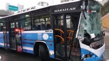 Ankara'nın Mamak ilçesi Saimekadın mahallesi Özel Halk otobüsü çöp arabasına çarptı:9 yaralı