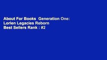 About For Books  Generation One: Lorien Legacies Reborn  Best Sellers Rank : #2