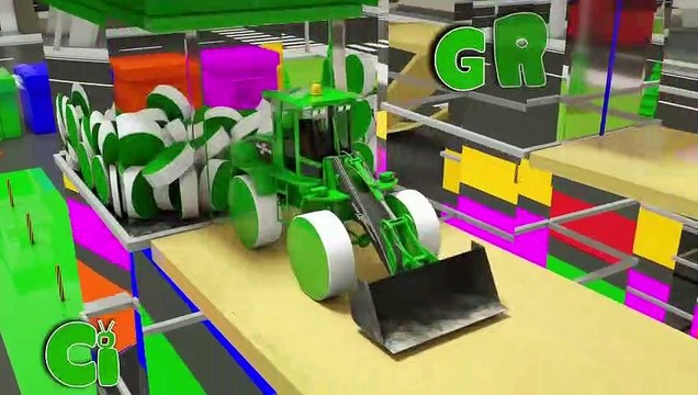 Apprenez les Formes avec le Tracteur, Réservoir d'Eau de la Rue de Véhicules, de la Magie Curseur Trampoline pour les Enfants