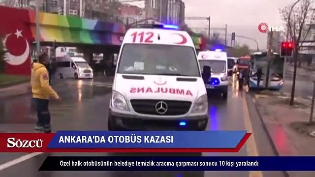 Başkent’te özel halk otobüsü kaza yaptı! Yaralılar var