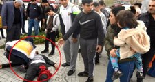 Sokak Ortasında Karısını Döven Cani Adamı Araya Girenler Bıçakladı!
