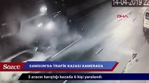 Samsun'da trafik kazası kamerada