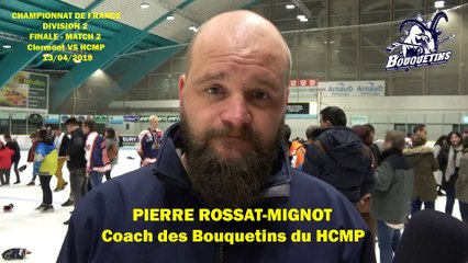 Hockey sur glace 2019-04-13 Interview Pierre Rossat Mignot Coach des Bouquetins du HCMP