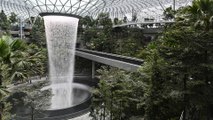 World’s tallest indoor waterfall draws crowds to Singapore’s new Jewel Changi Airport complex