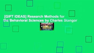 [GIFT IDEAS] Research Methods for the Behavioral Sciences by Charles Stangor