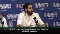 We can't stop Harden making threes- Rubio