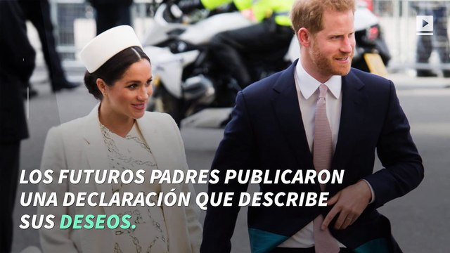 El príncipe Harry y Meghan Markle anuncian un plan de nacimiento en privado