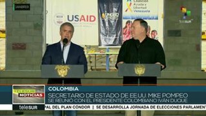 Pdte. colombiano recibe a Pompeo y discuten injerencia contra Vzla.