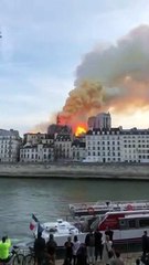 Yangın nedeniyle Notre Dame Katedrali'nin kulesi yıkıldı