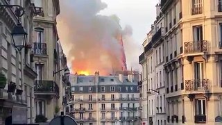 BREAKING VIDEO! THE SPIRE AT THE NOTRE DAME CATHEDRAL HAS JUST COLLAPSED