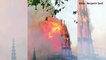 Les images de l'effondrement de la flèche de Notre-Dame de Paris, ravagée par un terrible incendie