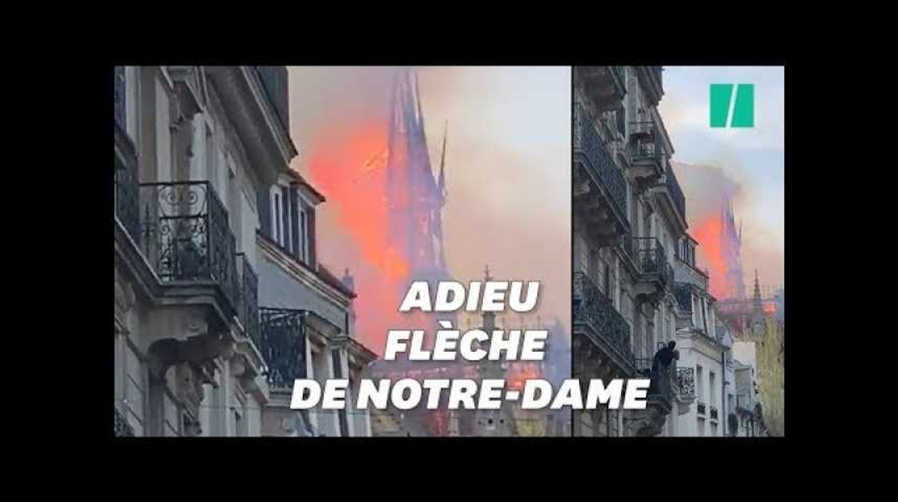 Les images de l'effondrement de la flèche de Notre-Dame de Paris