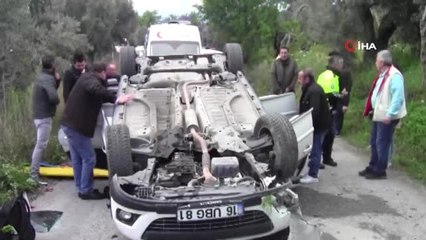 Mudanya'da Takla Atan Araçta Can Pazarı