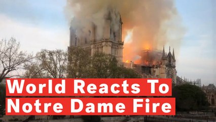 Video herunterladen: Donald Trump, World Reacts To Notre Dame Cathedral Fire