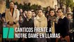 Franceses cantan un Ave María frente al incendio de Notre Dame