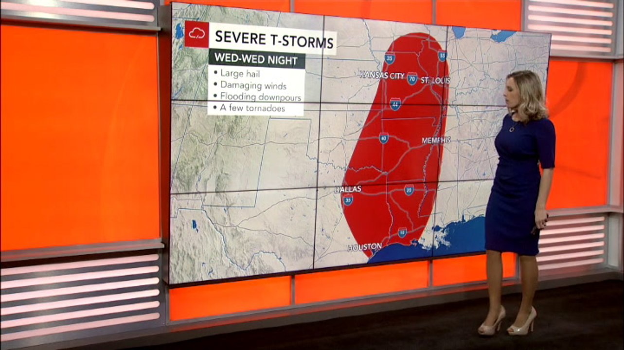Severe storms to ignite across central US at midweek