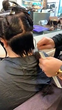 How to cut Layered Bob Haircut with Razor - Pixie Long Cut