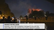 Notre Dame heavily damaged by fire, but building appears to have been saved