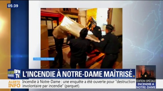 Les premières images de l'évacuation des œuvres de Notre-Dame lors de l'incendie