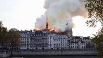 Incendio en curso en la catedral de Notre Dame en París