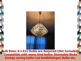 Modern Pendant Chandelier Crystal Raindrop Lighting Ceiling Light Fixture Lamp for Dining