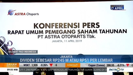 Astra Otoparts Bagi Dividen Rp 245 Miliar