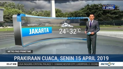 Prakiraan Cuaca: Senin, 15 April 2019