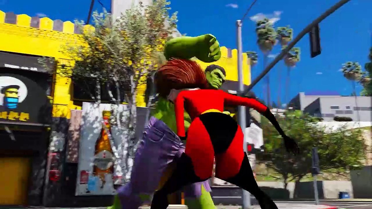 The Hulk vs Mr. Incredible & Elastigirl - Epic Battle